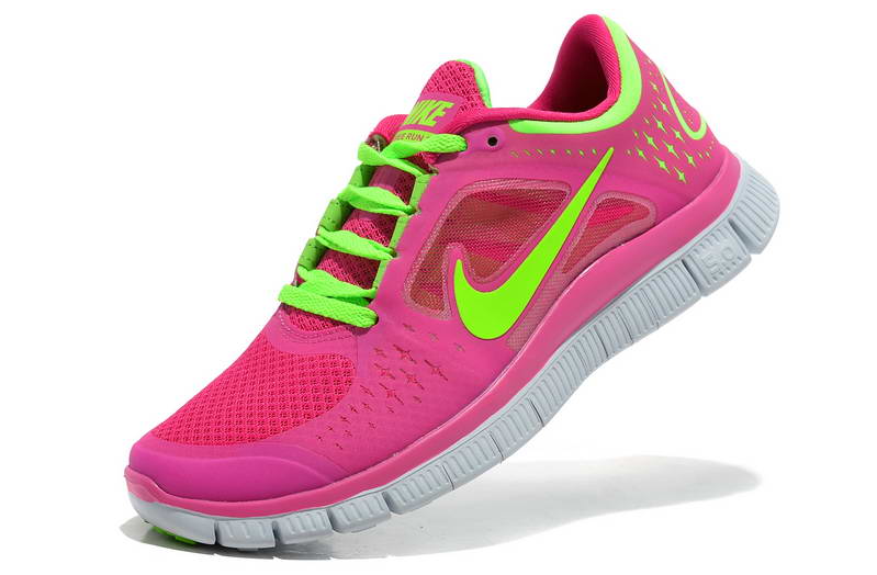 Nike Free run Womens Shoes 5.0  breathable Pink Green (5)